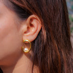 Golden Pearl Drop Earring