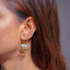 Golden Evil Eyes Shimmer Earring