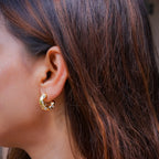 Golden Twinkling Crystal Earhoop