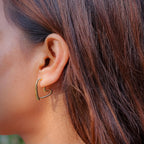 Golden Heart Silhouette Earhoop