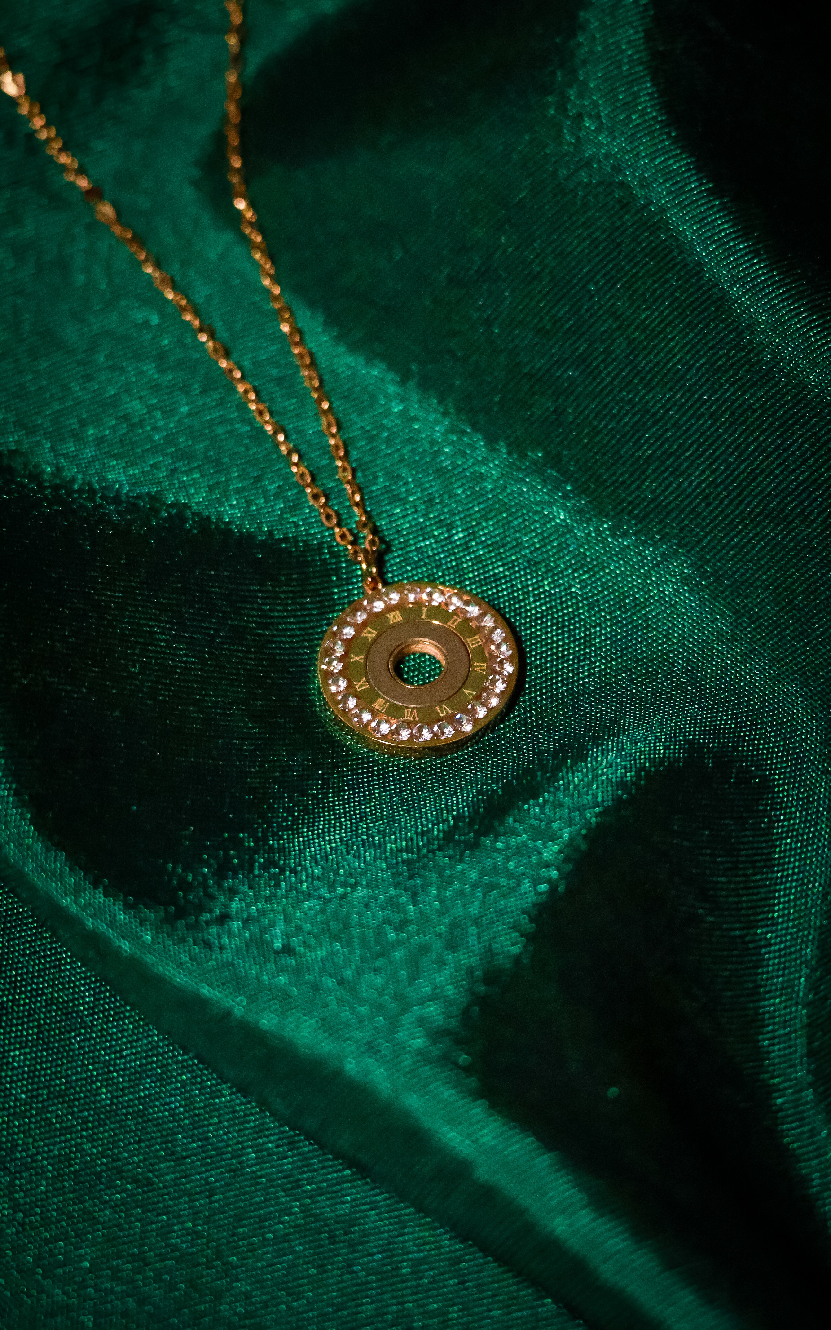 Roman Time Stones Pendant Necklace