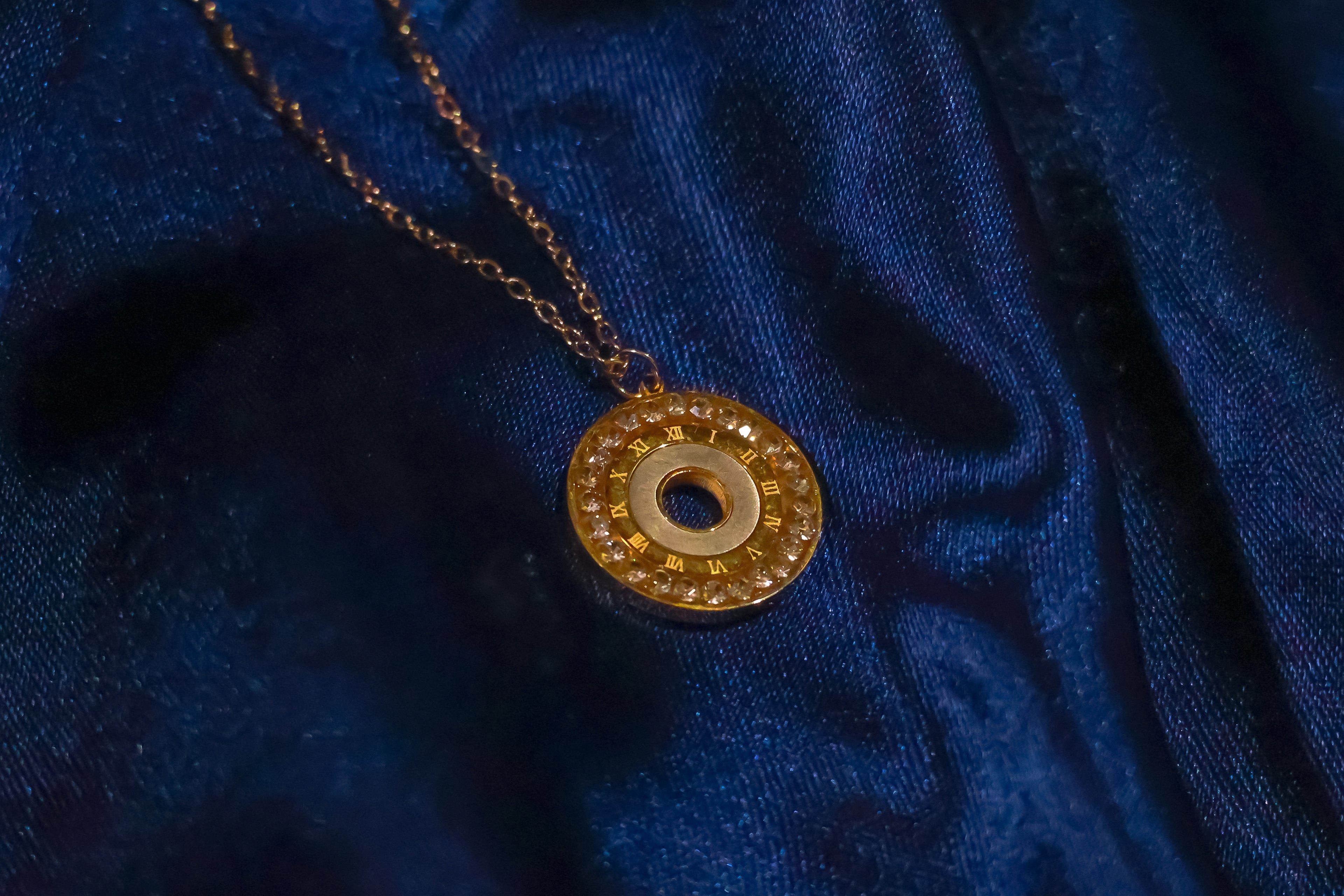 Roman Time Stones Pendant Necklace