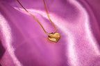 Golden Big Heart Pendant Necklace