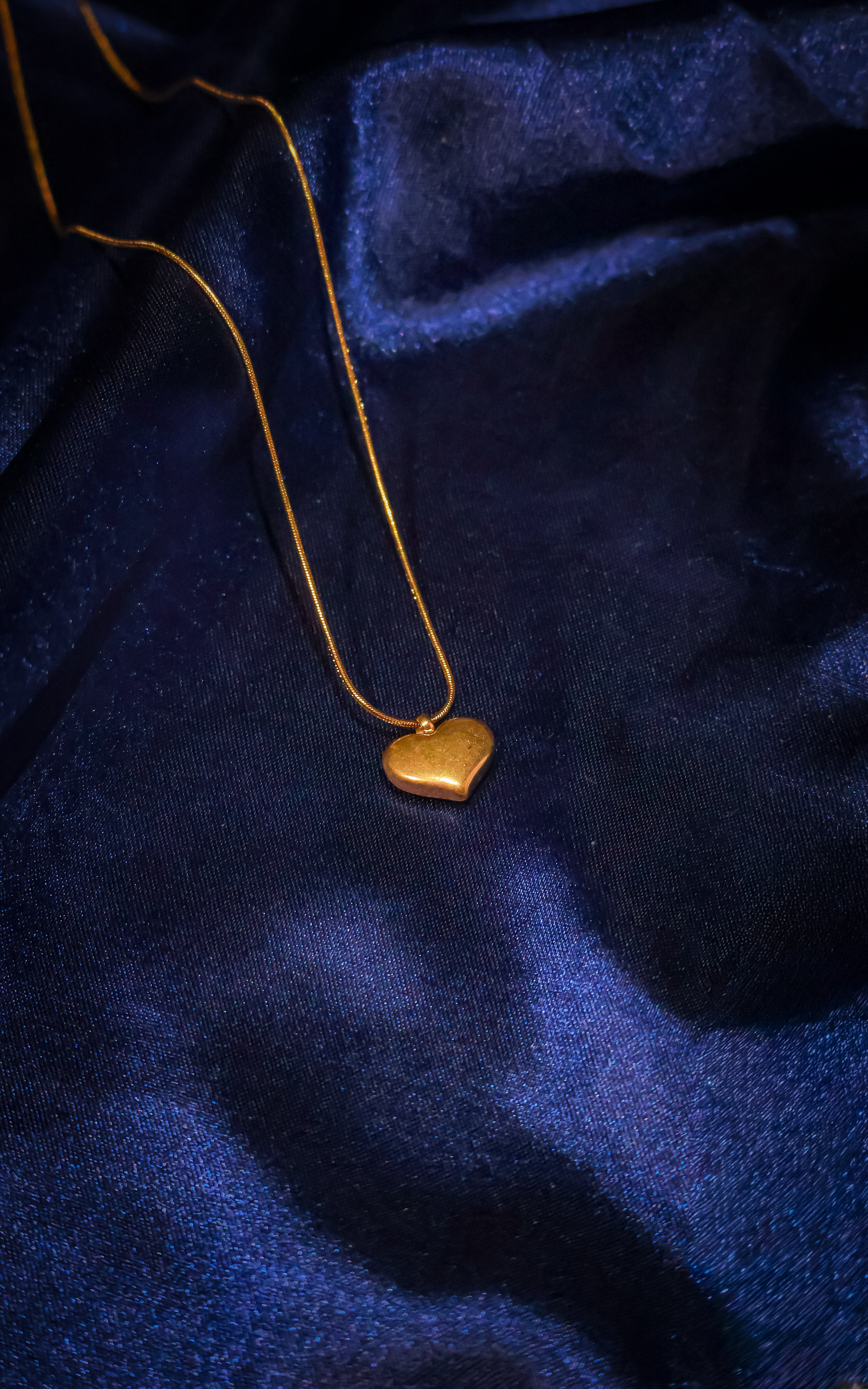 Golden Big Heart Pendant Necklace