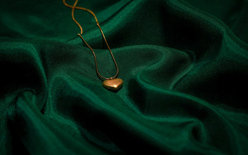 Golden Big Heart Pendant Necklace
