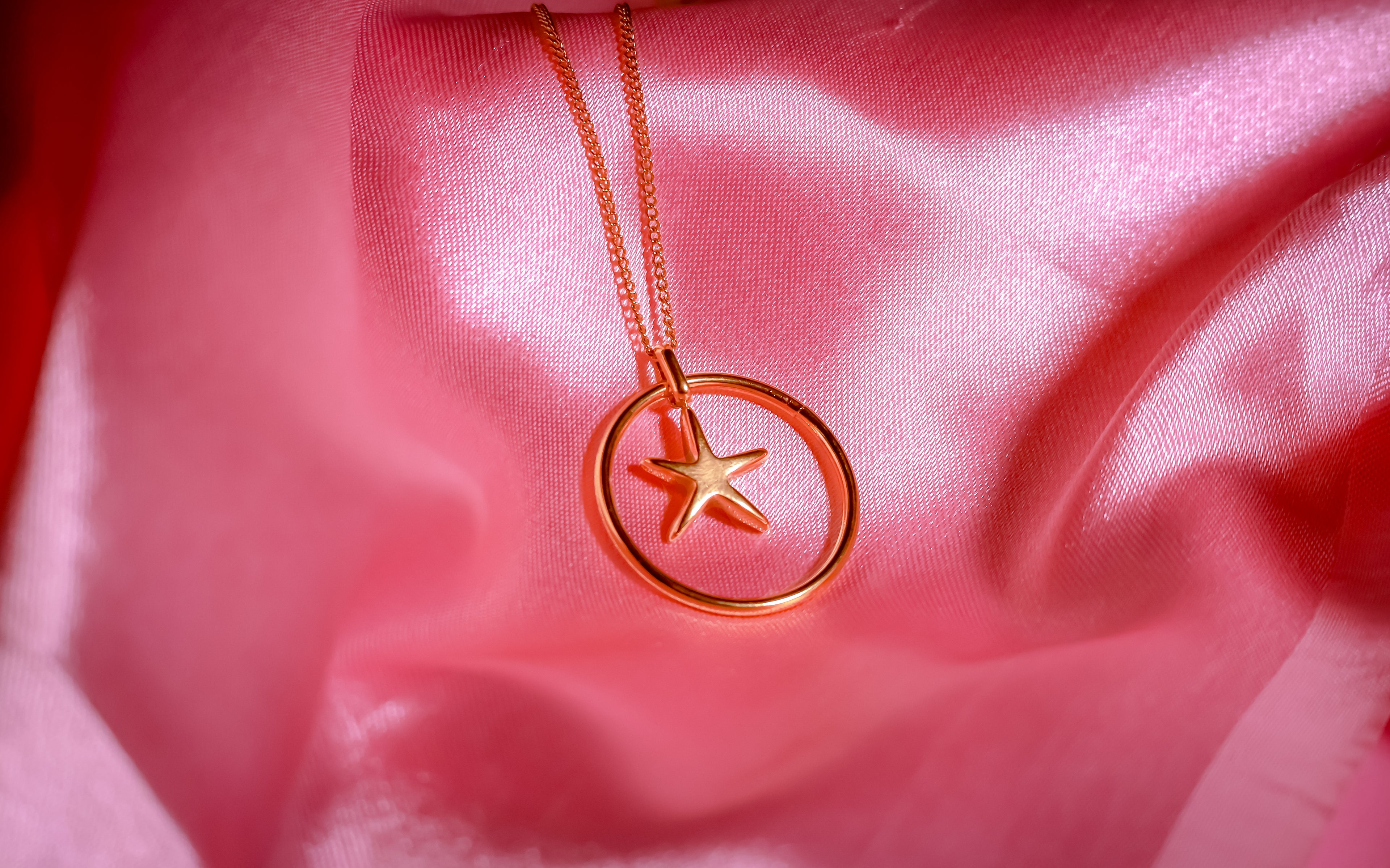 Golden Starfish Pendant Necklace