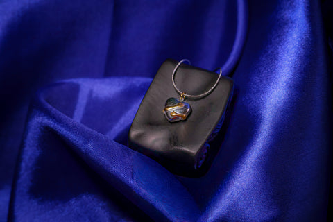 Dualtone Hugging Heart Pendant Necklace