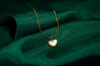 White Enamel Heart Pendant Necklace