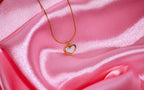 White Enamel Heart Pendant Necklace