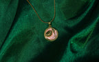 Mother of Pearl in Pink Enamel Pendant Necklace