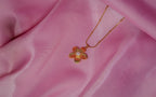Golden Floral Pearl Pendant Necklace