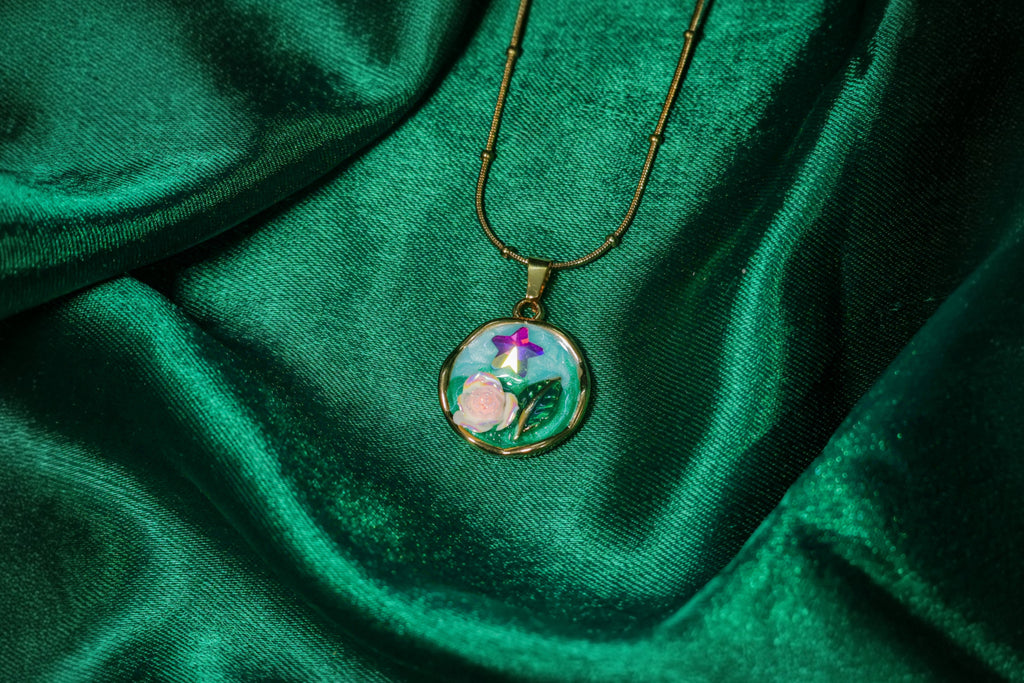Scenic Splendour Enamel Pendant Necklace