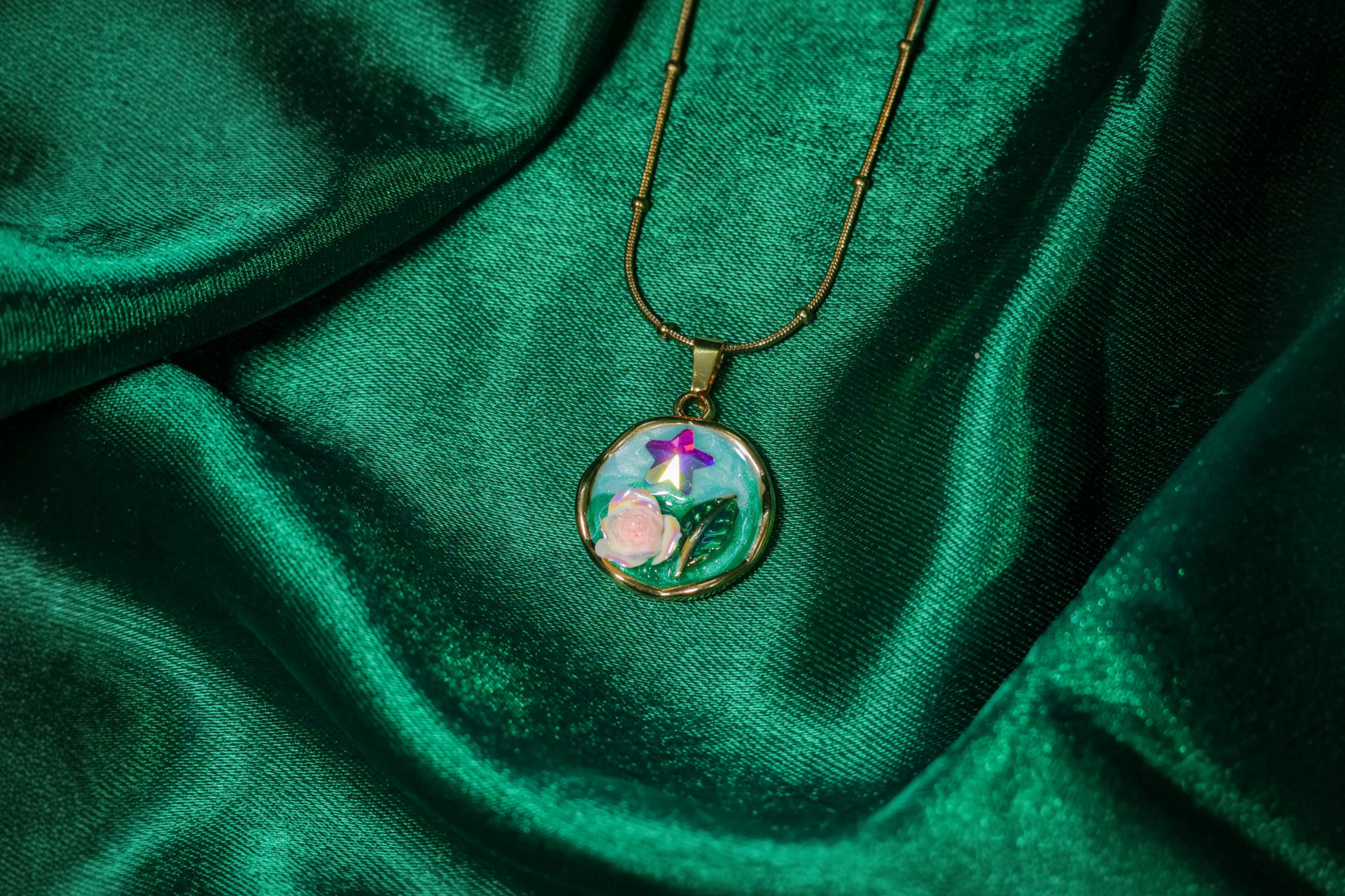 Scenic Splendour Enamel Pendant Necklace
