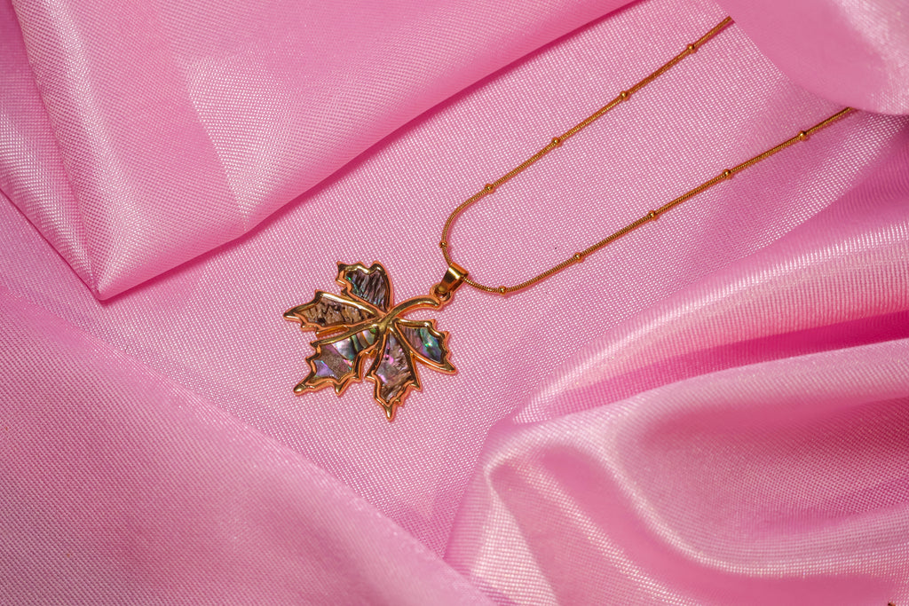 Colourful Resin Maple Pendant Necklace