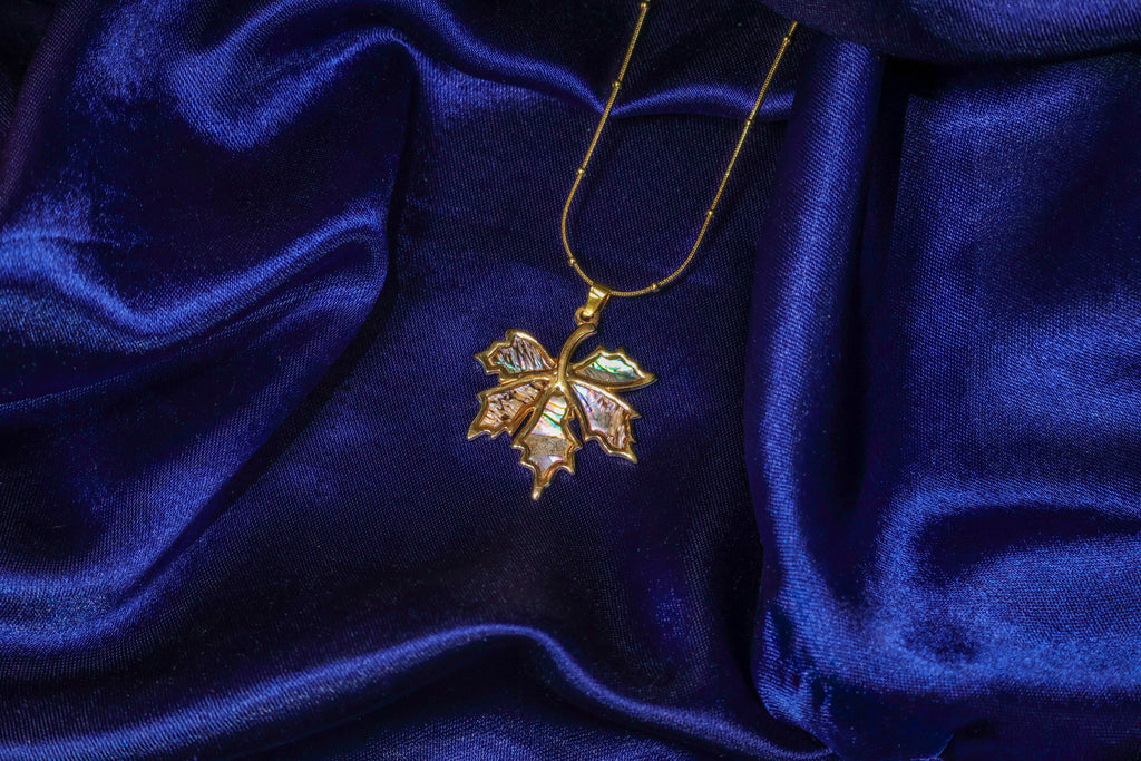 Colourful Resin Maple Pendant Necklace