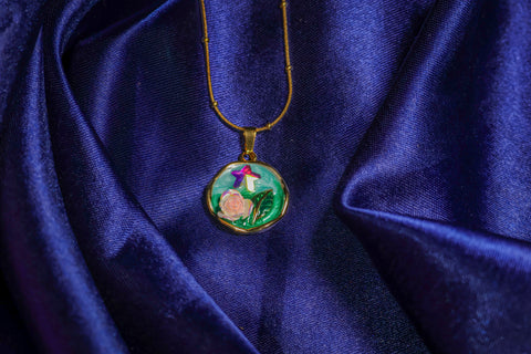 Scenic Splendour Enamel Pendant Necklace