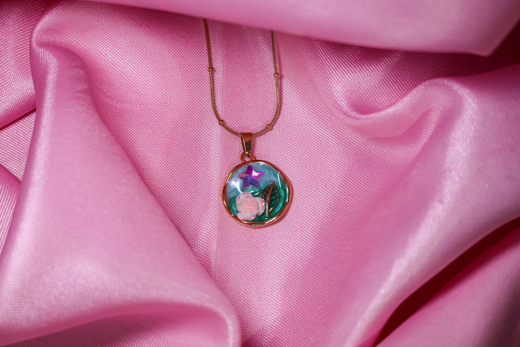 Scenic Splendour Enamel Pendant Necklace