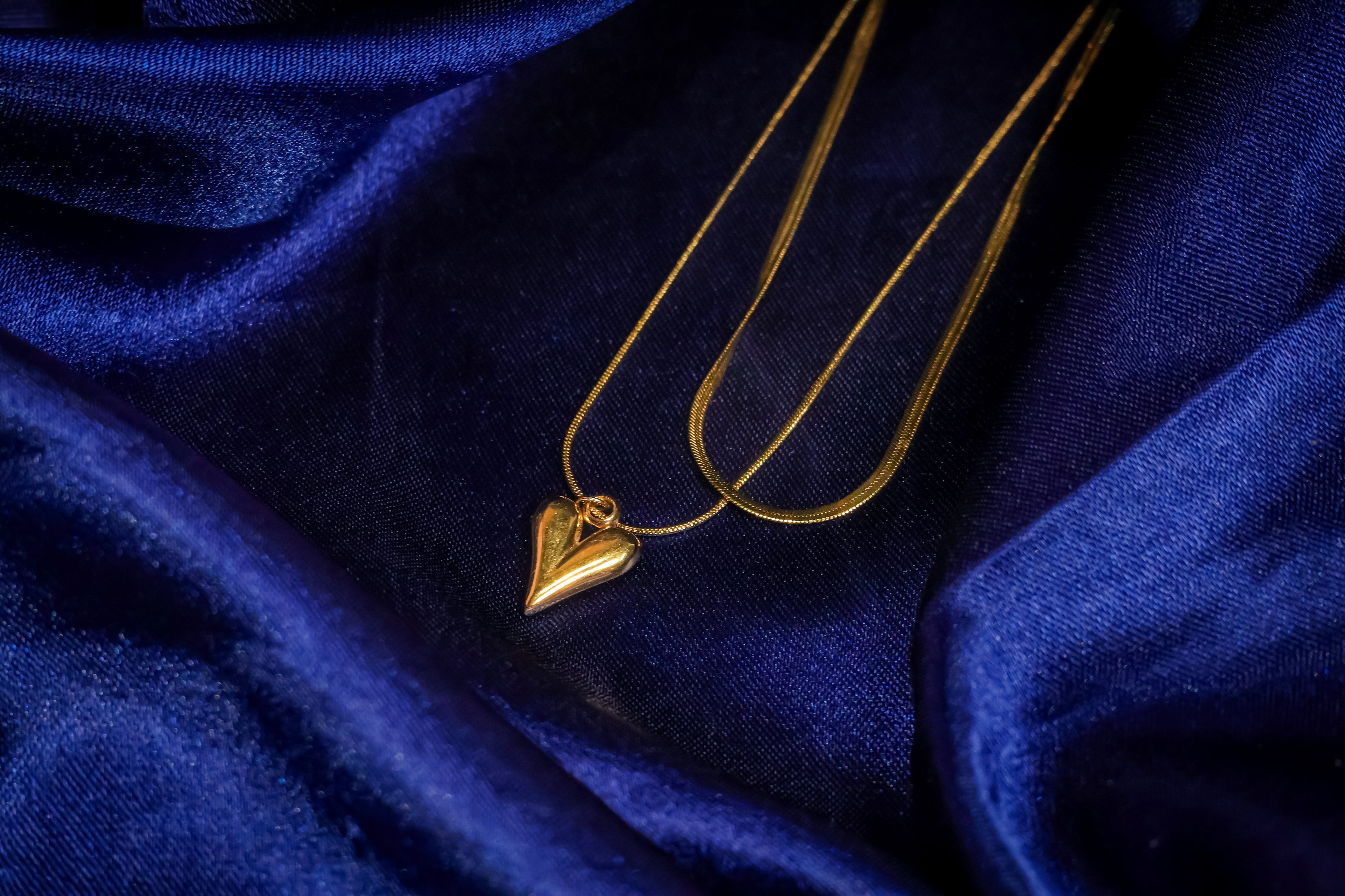Double Chain Heart Pendant Necklace