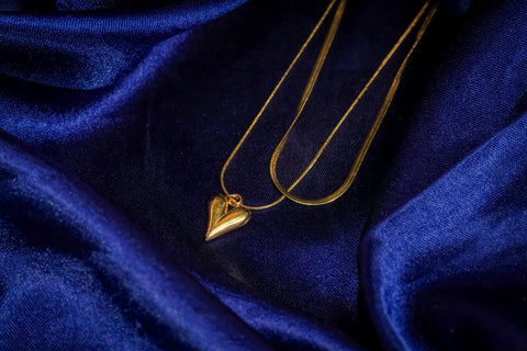 Double Chain Heart Pendant Necklace