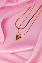 Double Chain Heart Pendant Necklace