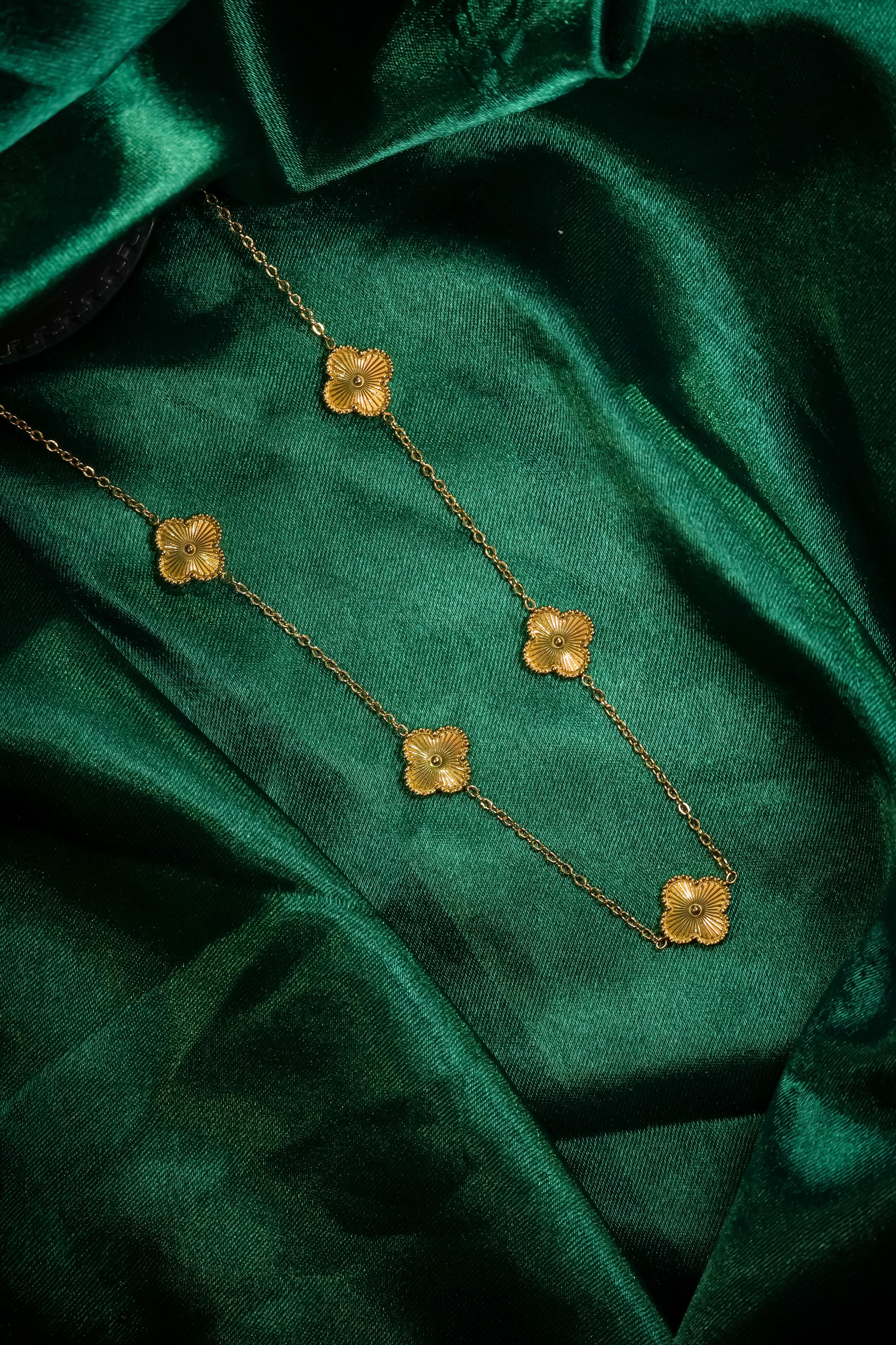 Golden VanCleef Flower Charms Necklace