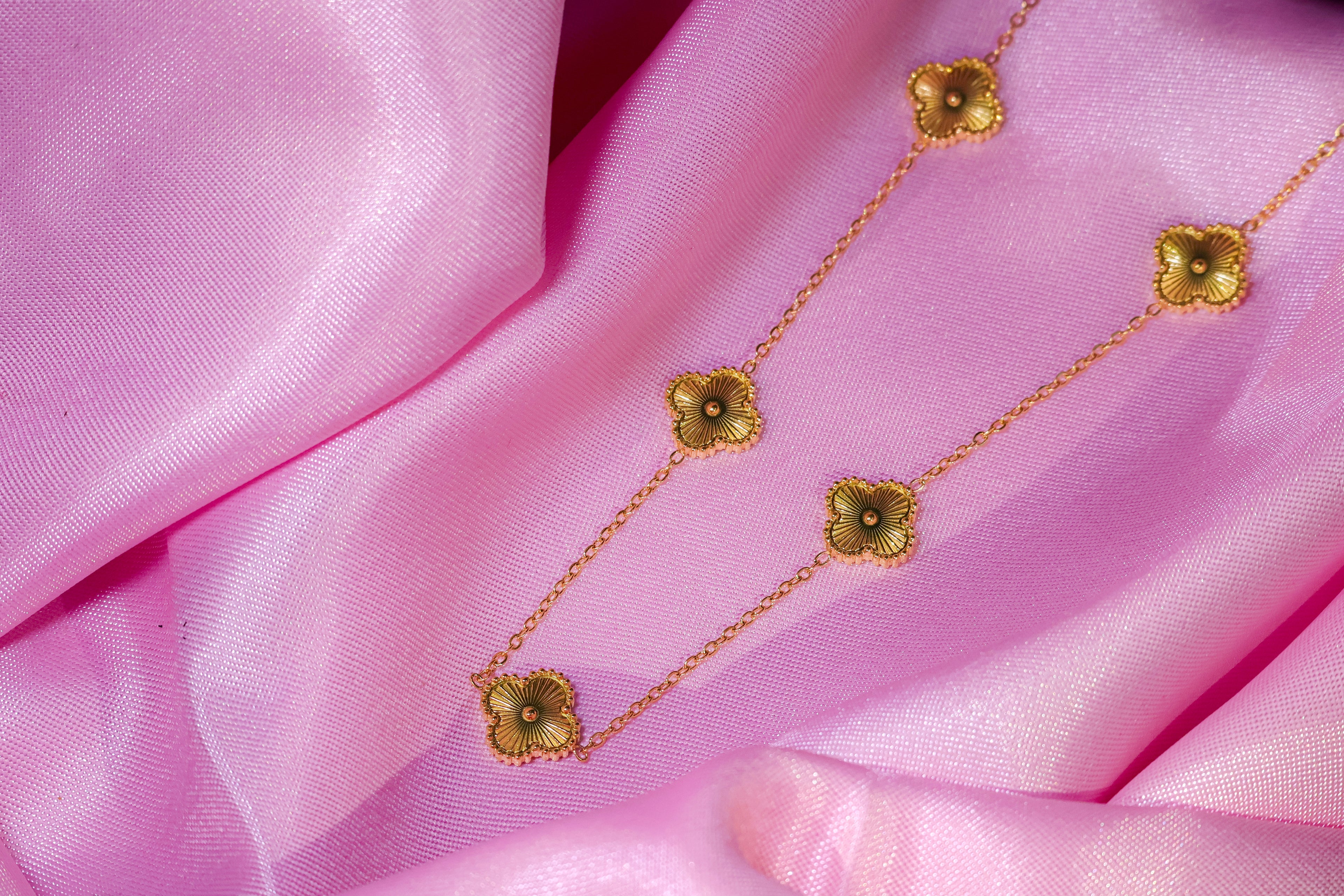 Golden VanCleef Flower Charms Necklace