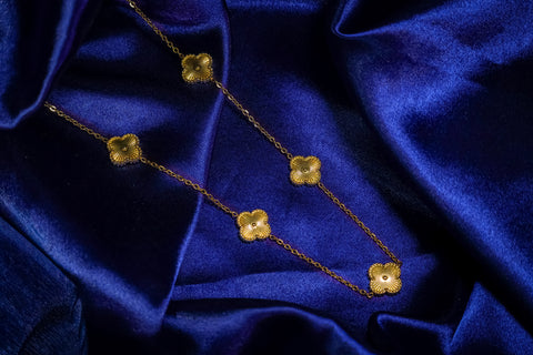Golden VanCleef Flower Charms Necklace