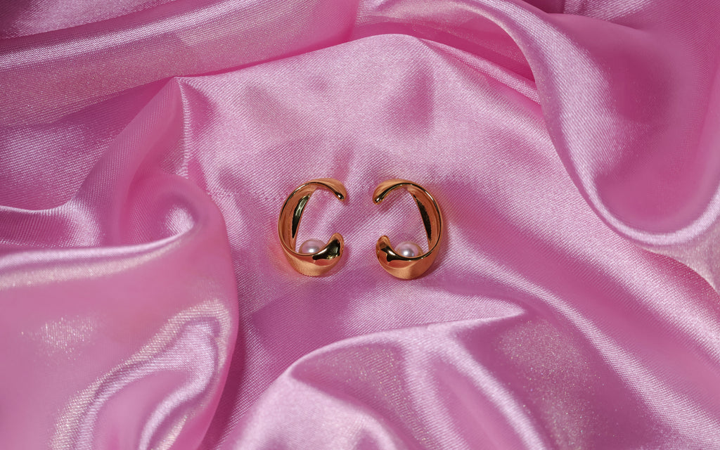 Golden Pearl Drop Earring
