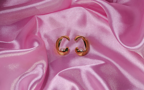 Golden Pearl Drop Earring