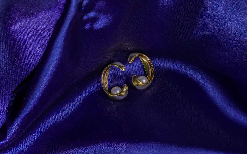 Golden Pearl Drop Earring