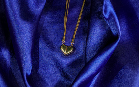 Golden Magnetic Heart Pendant Necklace