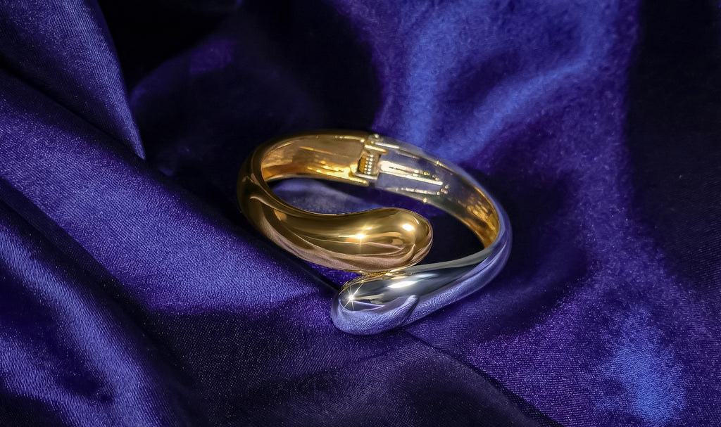 Dualtone Waterdrop Cuff Kada