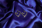 Golden Heart Silhouette Earhoop