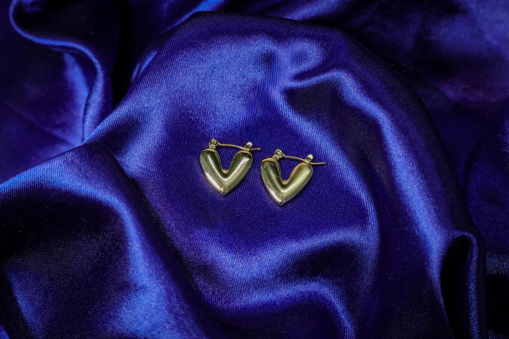 Golden Heart Earhoop