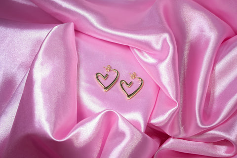 Golden Heart Silhouette Earhoop