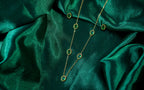 Green Emeral Charms Necklace Set