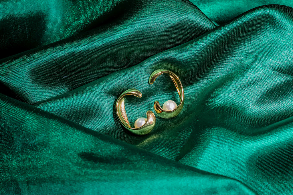 Golden Pearl Drop Earring