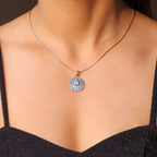 Dualtone Sparkle Diamond Pendant Necklace