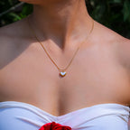 White Enamel Heart Pendant Necklace